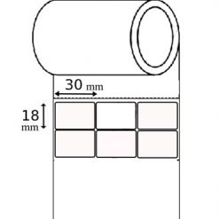 رول لیبل کاغذی 30mm*18mm (شش هزار عددی)